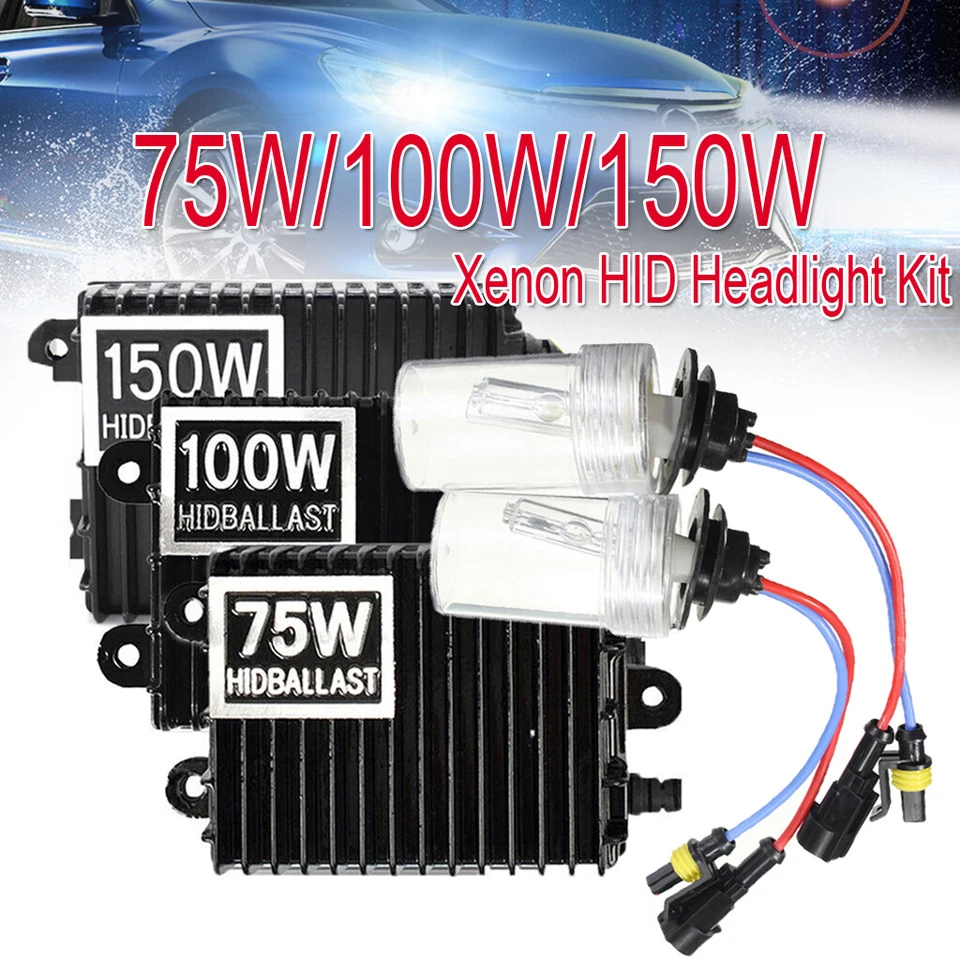 75W/100W/150W H1 H3 H4 H7 H8/H9/H11 9005 9006 HID Xenon Headlight Bulbs Ballasts - Image 1 of 4