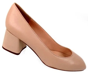 J Crew Womens Heels Size 7 Sunwashed Pink Slip On Leather Chunk Heels - Picture 1 of 12
