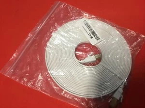 Cavo cavo patch Ethernet piatto Cat 7 bianco - spedizione gratuita 50 piedi - Foto 1 di 2