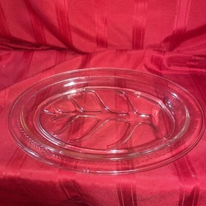 VTG PYREX Glass Oval Platter Carving Board Insert 15”x10 3/4 USA-#372-CUT GLASS - Picture 1 of 10