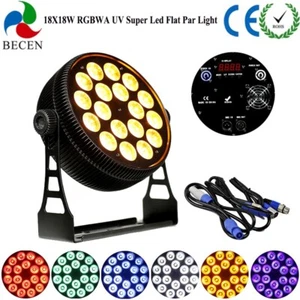 BECEN Super Wash 18X6in1 RGBWA UV Led Flat Par Lights Wedding Event Stage Show - Picture 1 of 11