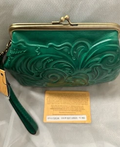 PATRICIA NASH SAVENA ARMBAND/CLUTCH WEICH GRÜN + STAUBBEUTEL NEU MIT ETIKETT - Bild 1 von 8