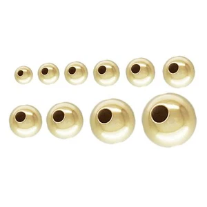 14K Gold Filled Seamless Round Ball Beads for Bracelet Necklace 2mm - 12mm - Picture 1 of 1
