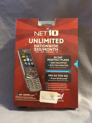 LG 620G / LG620G Slider Phone, NET10 Branded, 1.3MP Camera, 2.2" LCD- NEW IN BOX - Image 1 of 4