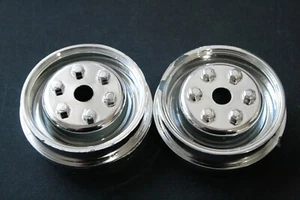Wedico Pair Of Chrome Wheel Rims - 145-W 1/16 Truck (For 448 Tyres) - Picture 1 of 2