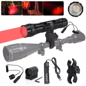 1000LM Red Light Gun Light Scope Mount Lamp Hunting Air Rifle Torch With Switch - Picture 1 of 19