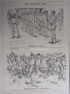 WW1 1915 OUR VOLUNTARY ARMY - DIVERSIONS OF DRILL Punch Cartoon 3rd March - Picture 1 of 2
