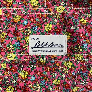 Polo Ralph Lauren Mens 38 Pink Floral Swim Trunks Board Shorts 7" All Over Print - Picture 1 of 9