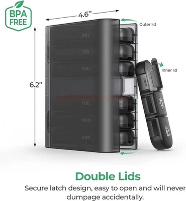 Weekly Pill Organizer 3 Times A Day Pill Box Container 7 Days Medicine Pill Case - Image 1 of 4