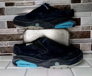 Size 7- Wear :Aer Women's Blue Suede Pull-on Casual Pocket Clogs Slip-on Sneaker - Picture 1 of 7
