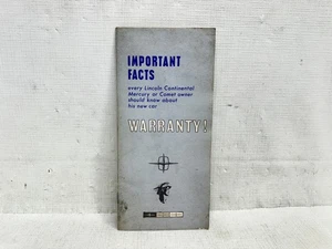 1965 Lincoln, Mercury & Comet ORIGINAL Warranty Facts Booklet - Foto 1 di 4