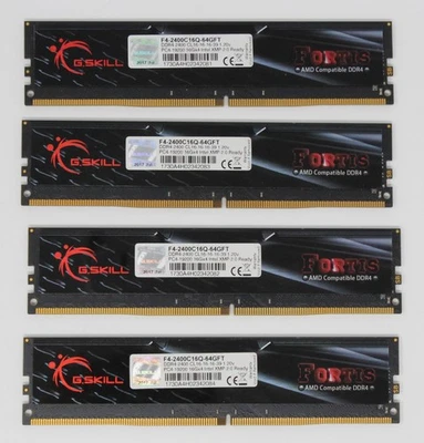 G.Skill Fortis 64 GB (4x16GB) F4-2400C16Q-64GFT DDR4-2400 RAM (#26063) - Bild 1 von 2