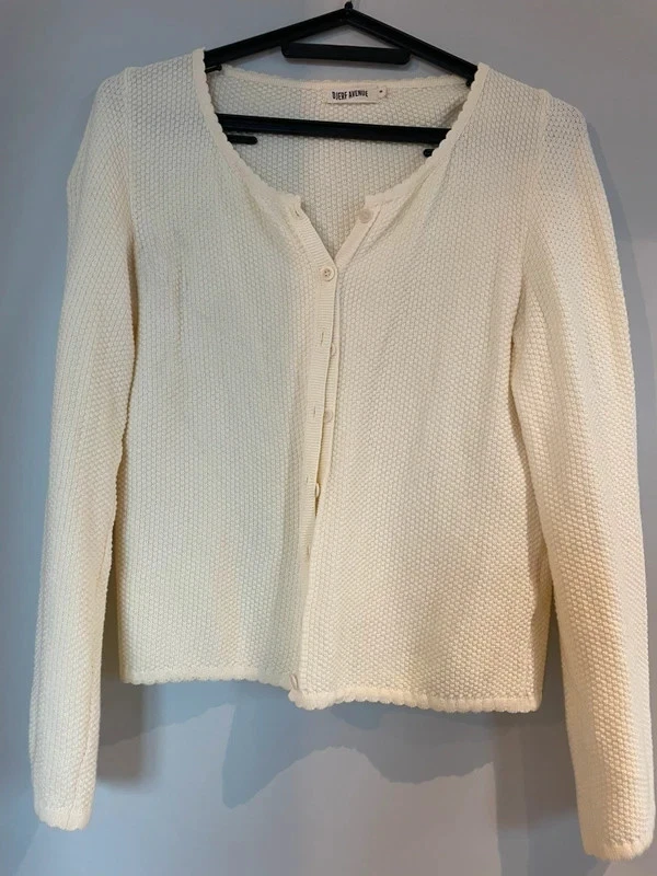 White Cream Long Sleeve Cardigan Size 8 For Ladies - Image 1 of 1