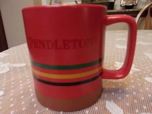 Pendleton Red with Multi Color Stripes Coffee Mug- New - Picture 1 of 4
