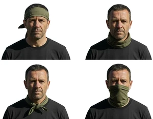 British Army Military Tropical Green Cotton Sweat Rag, Scarf, Bandana NEW - Foto 1 di 4