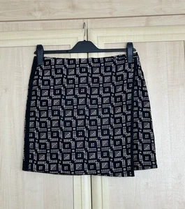 M&S Autograph Women's Navy Blue Casual Lined Short Wrap Skirt Ladies Size UK 10 - Picture 1 of 6