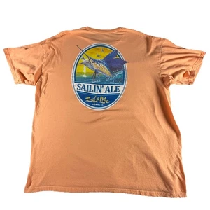 Salt Life T-shirt Men's 2XL Peach Short Sleeve Front Pocket Fishing Ocean Beach - Picture 1 of 7