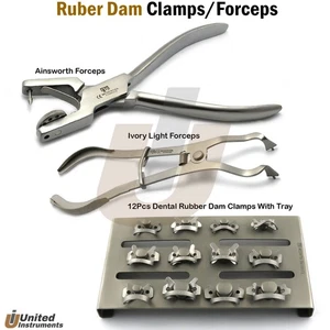 Ainsworth Forceps Ivory Light Rubber Dam Clamps Tray Endodontic Retainers - Picture 1 of 4