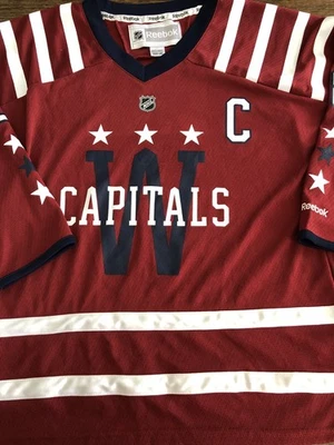 Vtg. Reebok Youth Washington Capitals Alex Ovechkin #8 NHL Hockey Jersey ~  L/XL - Image 1 of 4