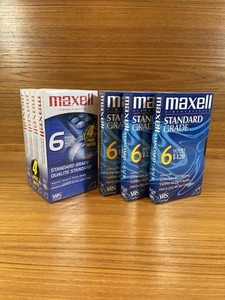 BRAND NEW SEALED Maxell 6 Hrs T-120 Blank Standard Grade VHS Tapes Video 7 Tapes - Picture 1 of 11