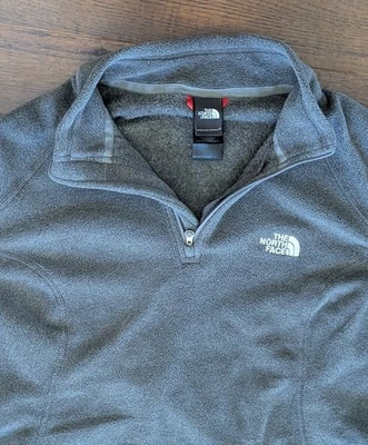 Suéter Pullover Para Mujer The North Face Gris 1/4 Cremallera Polar L (21" pit-pit) Foto 1 de 4