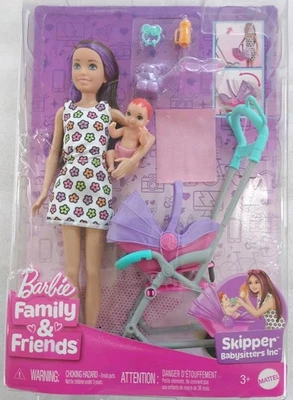 Barbie Skipper Babysitters Inc. 玩具套件婴儿推车加 5 配件新品 — 第 1/2 张图片