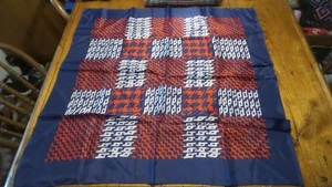 Vintage LADIES' SCARF 26"X26", Red, White, Blue Squares - Picture 1 of 2