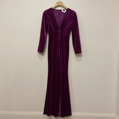 No Secrets Milano Gown Sz 42 Velvet Purple Whimsigoth Vamp Goth Prom Dress - image 1 of 4
