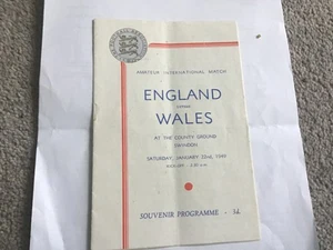 England v Wales Amateur International Football Programme 22/1/1949. - Picture 1 of 2
