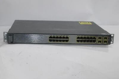 CISCO CATALYST 3750 24-PORT POE NETWORK GIG SWITCH WS-C3750G-24PS-E L3 GIGABIT - Image 1 of 4