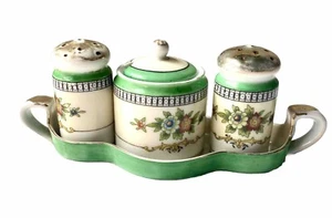 Vintage Noritake Roseara Gewürz Set Salz Pfeffer neuwertig Gelee Senf kein Löffel - Bild 1 von 18