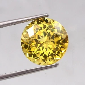 Piedra preciosa de corte redondo suelta zafiro amarillo Ceilán impecable natural AAA 8x8 mm - Imagen 1 de 4