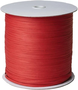 Bulk Eco Paper Raffia Ribbon, Red, 1000 Yard Spool (BPR09) - Picture 1 of 12