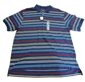 Consensus Golf Polo Shirt Blue Stripes Multi-colored Size XXL 100% Cotton - Picture 1 of 7