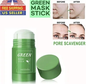 Green Tea Clay Cleansing Mask Stick Facial Deep Purifying Blackhead Acne Remover - Picture 1 of 5
