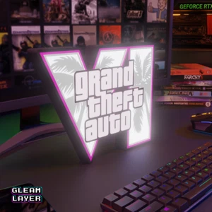 GTA 6 Logo Grand Theft Auto VI Led Gaming Light Sign - Picture 1 of 5