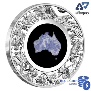 2022 $1 Great Southern Land 1oz Silver Proof Blue Lepidolite Coin - Bild 1 von 5