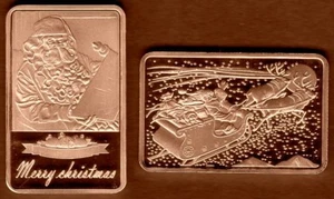 ★★ JOLI MEDAILLE PLAQUEE BRONZE ● LE PERE NOEL ET SON TRAINEAU  ★★★ - Picture 1 of 1