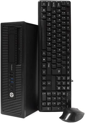 HP ELITE G1 Desktop Computer Quad Core 8GB RAM 500GB HD PC Windows 10 WiFi - Image 1 of 4
