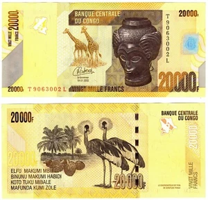 2022 Congo P104 20000 Francs Banknote UNC - Picture 1 of 1