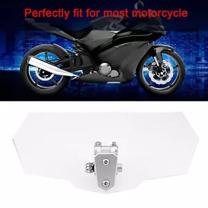 Motorcycle Universal Adjustable Windscreen Wind Deflector Windshield - Picture 1 of 12