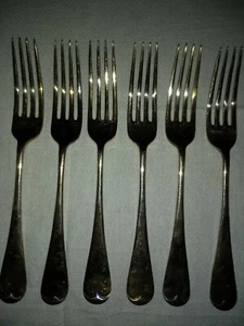 6 Vintage Silver Plated Dinner Forks - Picture 1 of 2