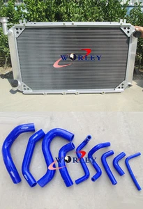 Alloy Radiator+Blue Hose for Nissan Patrol GQ Safari 2.8 4.2L Diesel Y60 TD42 MT - Picture 1 of 9