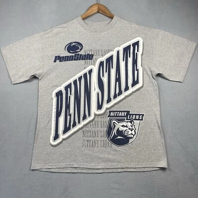 Penn State Nittany Lions Shirt Mens XL Gray Big Print Double Sided NCAA Logo Y2K - Image 1 of 4