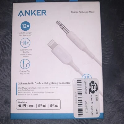 Anker 3.5mm Audio Adapter with Lightning Connector - White - Image 1 of 2