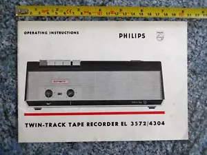 PHILIPS EL 3572/4304 REEL TAPE RECORDER LIBRETTO ISTRUZIONI ISTRUZIONI MANUALE UTENTE - Foto 1 di 2
