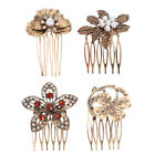 4 Pcs Women Hair Decors Vintage Comb Pearl Pin Barrettes For Bride French