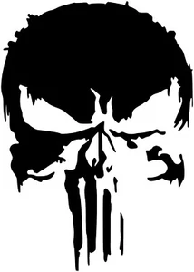 Punisher Skull Premium Vinyl Decal 23"X 15.67" - Picture 1 of 7