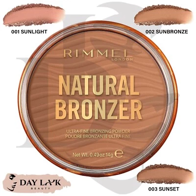 RIMMEL NATURAL BRONZER Ultra-Fine Bronzing Powder 10Hr  SPF15 14g *CHOOSE SHADE* - Image 1 of 4