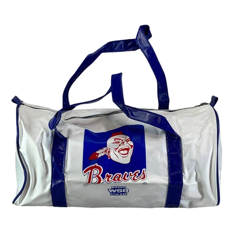 VINTAGE 1970's RARE ATLANTA BRAVES HOSTESS DUFFLE BAG WHITE BLUE Cover